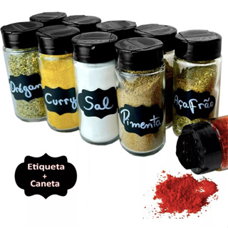 Kit Pote 100ml Para Tempero Tampa Dosadora Dupla + Etiqueta e Caneta em Oferta na Shopee