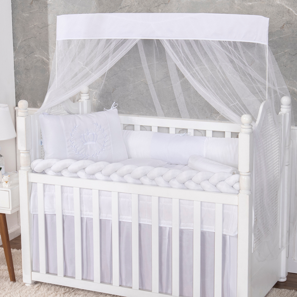Kit Berço Trança Menino Menina Com Saia 6 Peças Vários Modelos