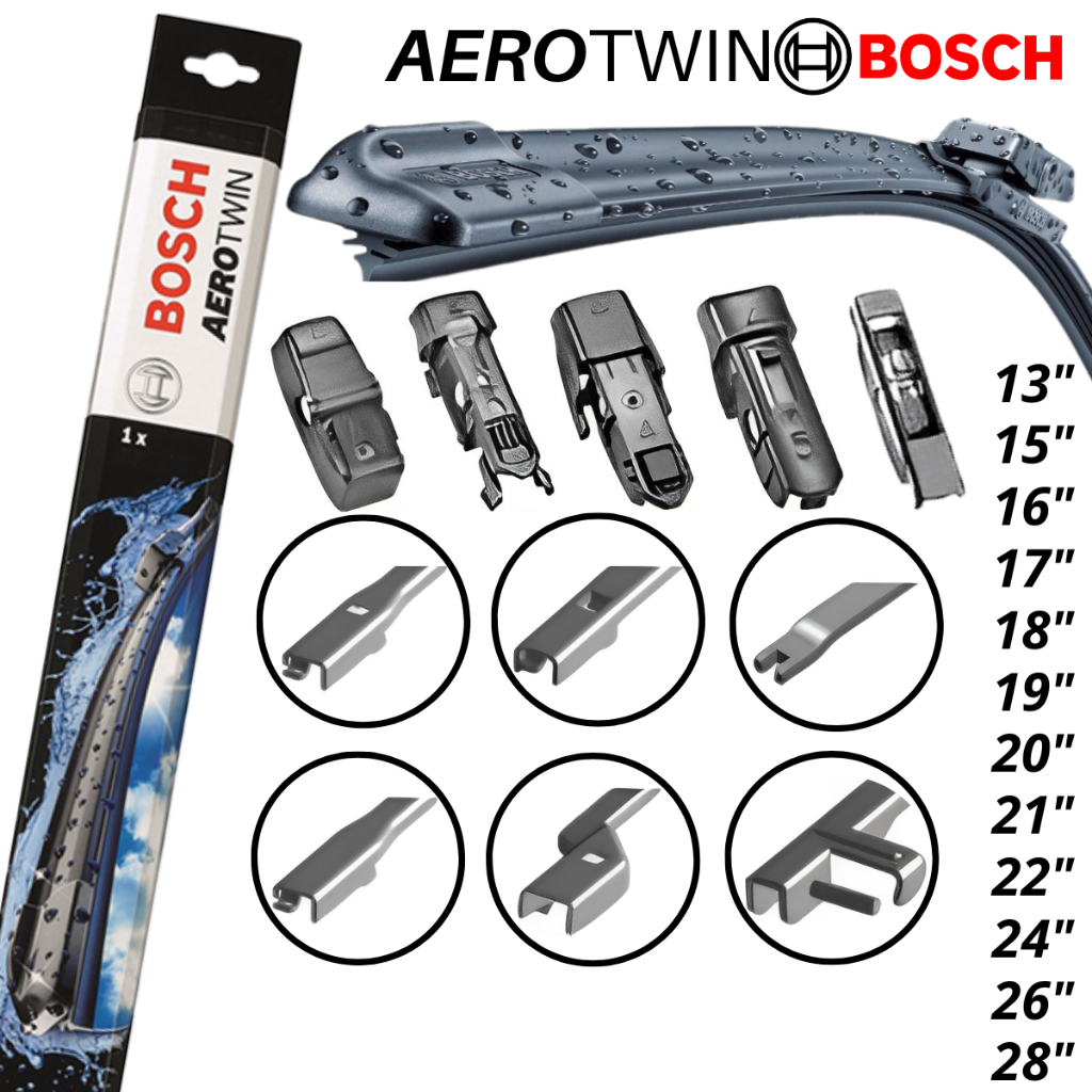 Limpador Parabrisa Dianteiro Palheta Original Bosch Aerotwin Encaixe Tipo Click