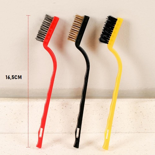 Escovas Multiuso 16,5x3x1cm Cerdas De Aço Nylon Limpeza em Geral Latão Aço Nylon com Cabo Universal