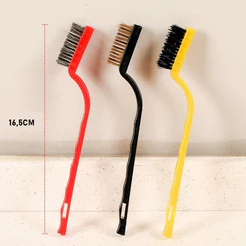 Escovas Multiuso 16,5x3x1cm Cerdas De Aço Nylon Limpeza em Geral Latão Aço Nylon com Cabo Universal
