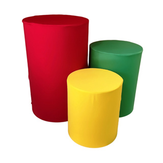 Kit Capa Trio de Cilindro Decoração Festa - VERMELHO/OURO/FOLHA em Oferta na Shopee