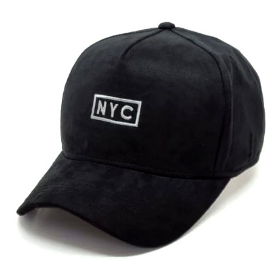 Boné Original Aba Curva Hype NYC de Camurça Strapback Fitão