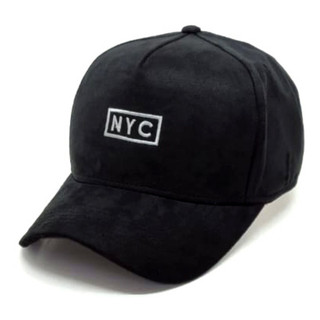 Boné Original Aba Curva Hype NYC de Camurça Strapback Fitão