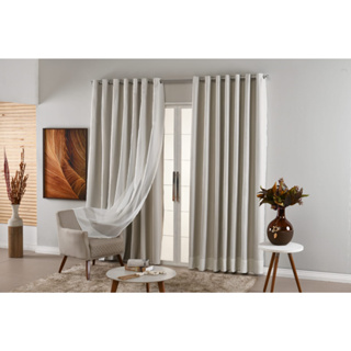 Cortina Blecaute Com Voal 3,00x2,50 Blackaut Em Tecido S/q em Oferta na Shopee