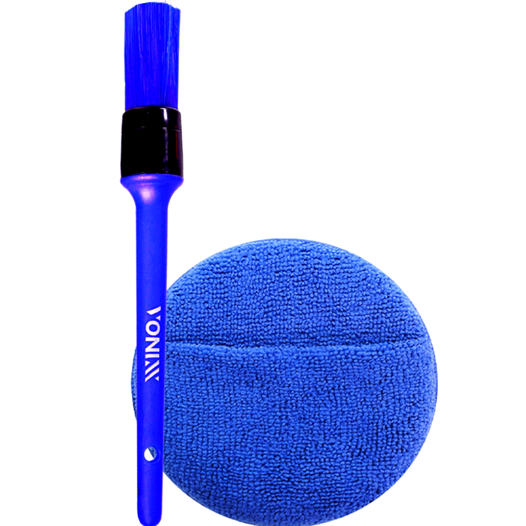 Pincel para Detalhamento Automotivo Parte Externa + Aplicador de Microfibra com Encaixe em Oferta na Shopee
