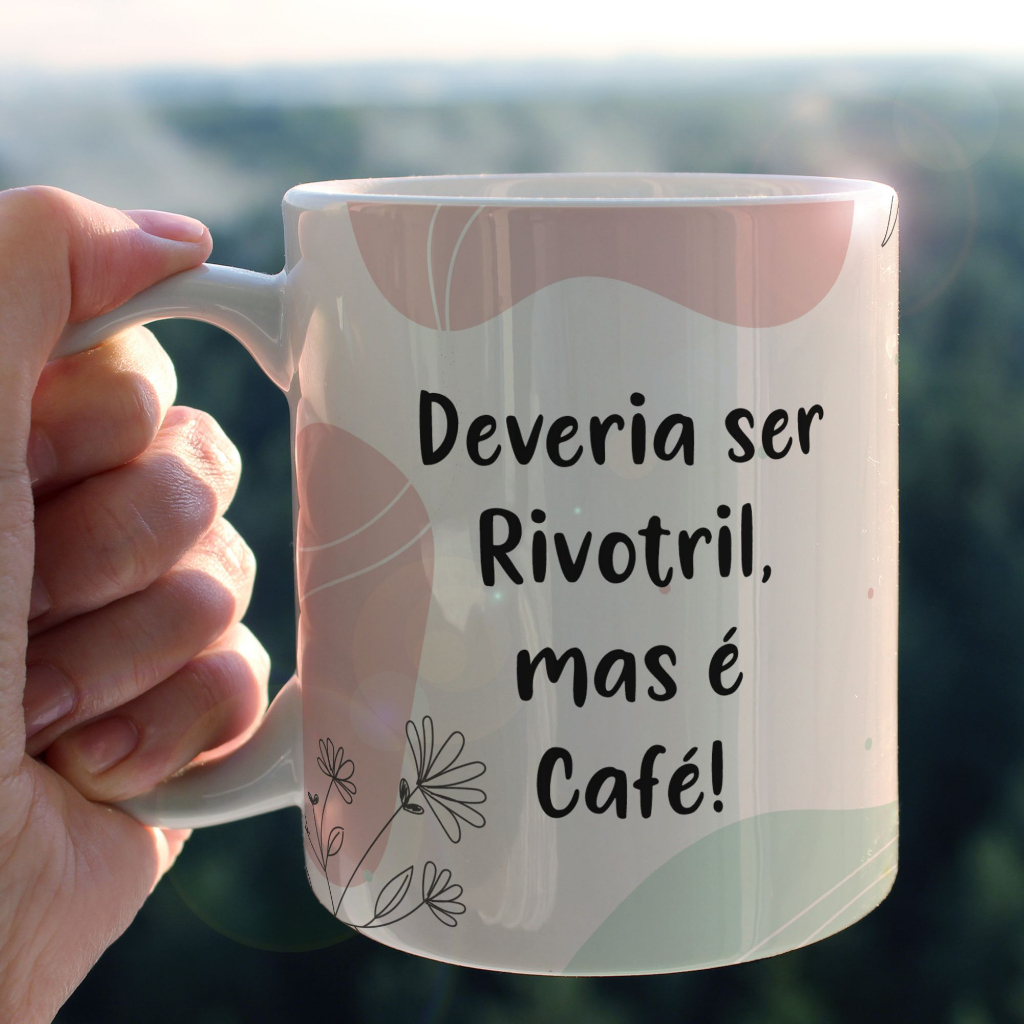Caneca Personalizada Remédio Rivotril Engraçada - Xicara Presente Café e Rivotril Porcelana 325ml