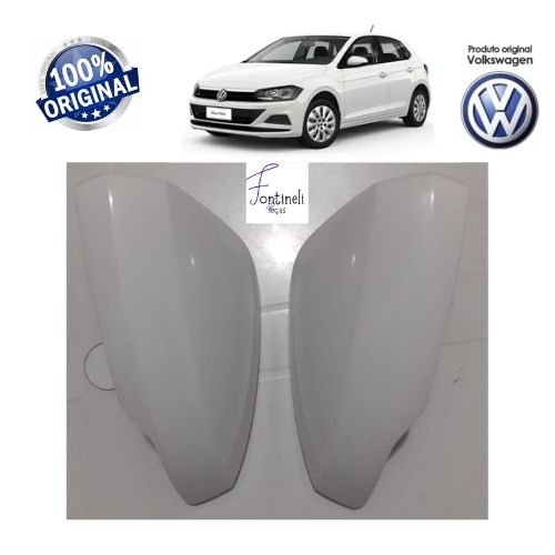 Capa Retrovisor Polo Virtus 2018 A 2024 Branco Cristal