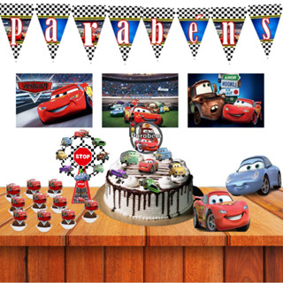 Kit festa em casa só um bolinho tema Carros Mcqueen desenho decoração aniversário