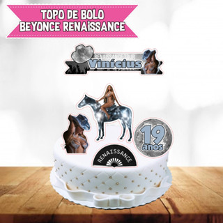Topo de Bolo Personalizado - Decoração para Festa - Topper - Beyonce Renaissance