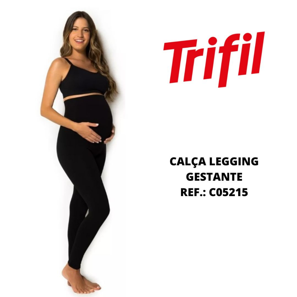 Calça legging maternidade Trifil 5215 gestante microfibra sem costura em Oferta na Shopee