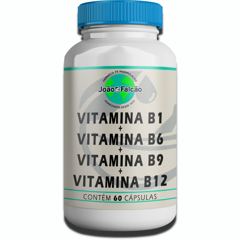 Vitamina B1 100Mg + Vitamina B6 100Mg + Vitamina B9 10Mcg + Vitamina B12 1.000Mcg - 60 Cápsulas