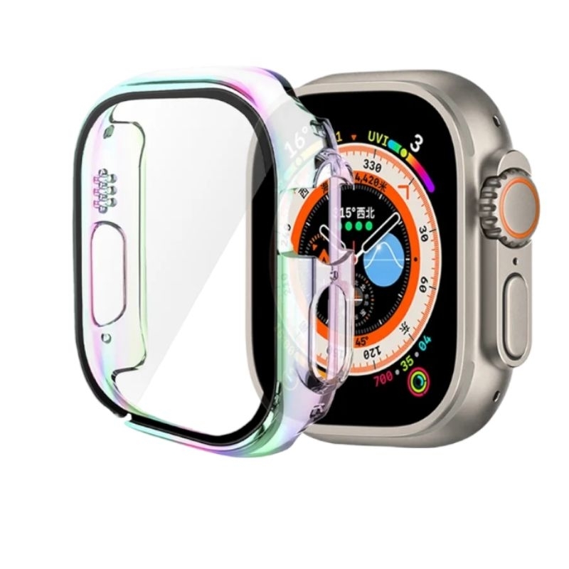 Capa Case De Proteção Com Película integrada Para Smartwatch Apple watch série 8 Ultra Tamanho 49mm - Azul