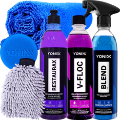 Kit Lavagem Automotiva Cera Blend Spray Shampoo Restaurax 500ml