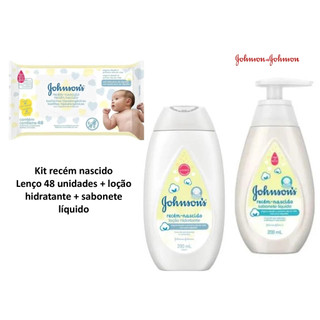 Kit Recém Nascido Johnson -loção Hidratante+ Sabonete Líquido+ Lenço 48unid.