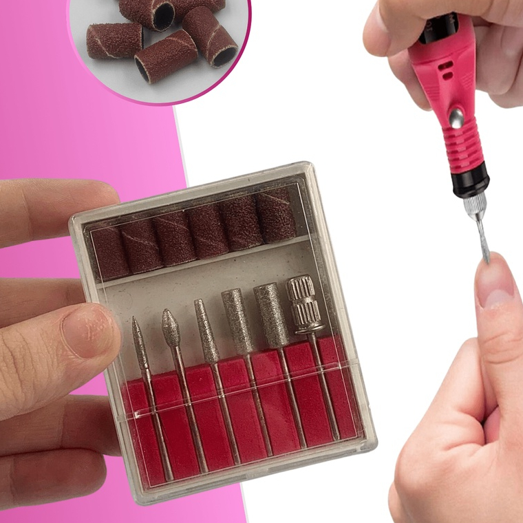 Kit 6 Brocas De Lixa Elétrica Unhas Manicure 6 Refis de Lixas