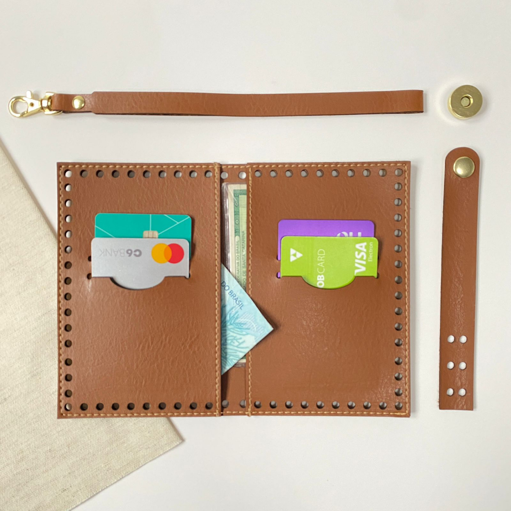 Base Carteira de Sintético para Crochê