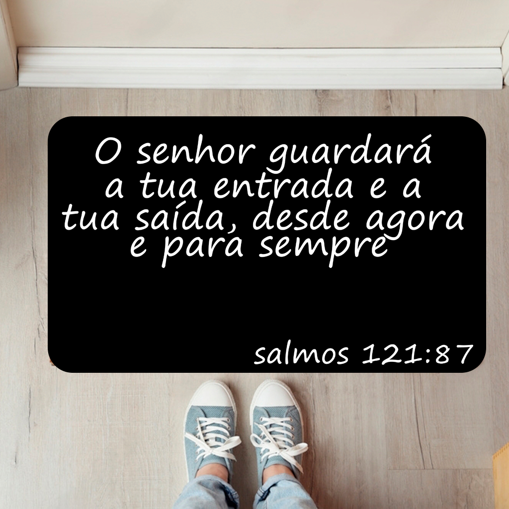 Imagem Tapete de Entrada Porta Antiderrapante Costura Reforçada - Salmos Oração (tap140)