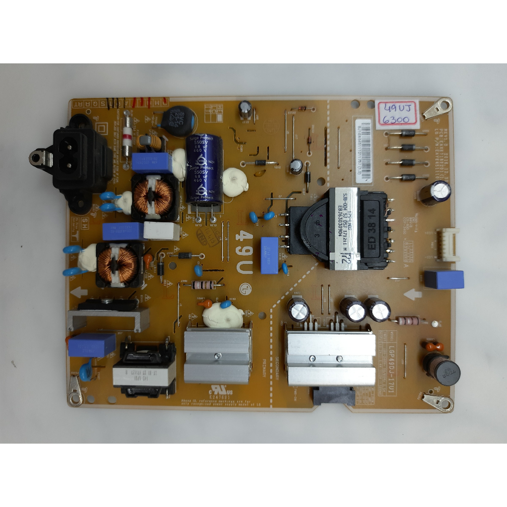 placa da fonte tv lg 49uj6300 / eax67189201