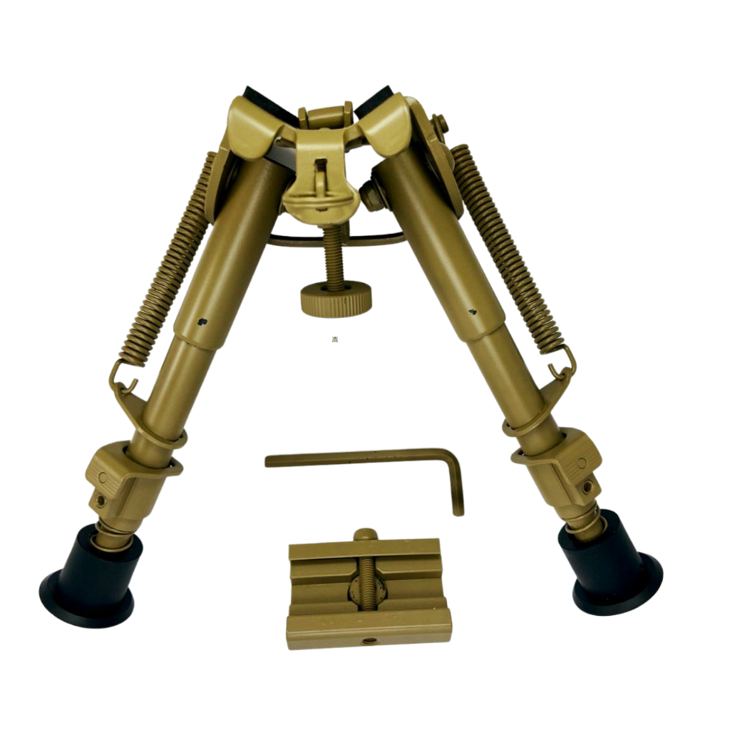 Bipé BiPod Metal Retrátil Tan Tático Sniper C/ Adap De Trilho