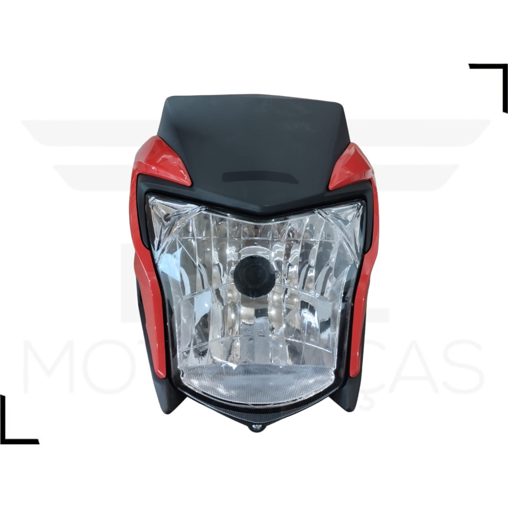 KIT Frente Farol Carenagem Lateral Mascara Aranha NXR BROS 160 Com Bloco Optico - Ano 2022 2023 S/ LAMPADA