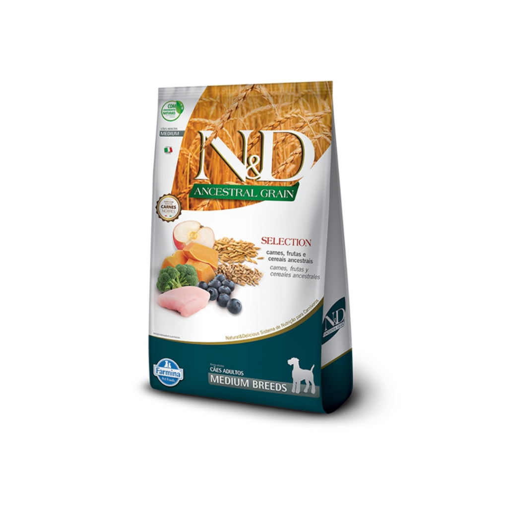 Ração Para Cães Adultos Raças Médias 15Kg N&D Ancestral Grain Selection