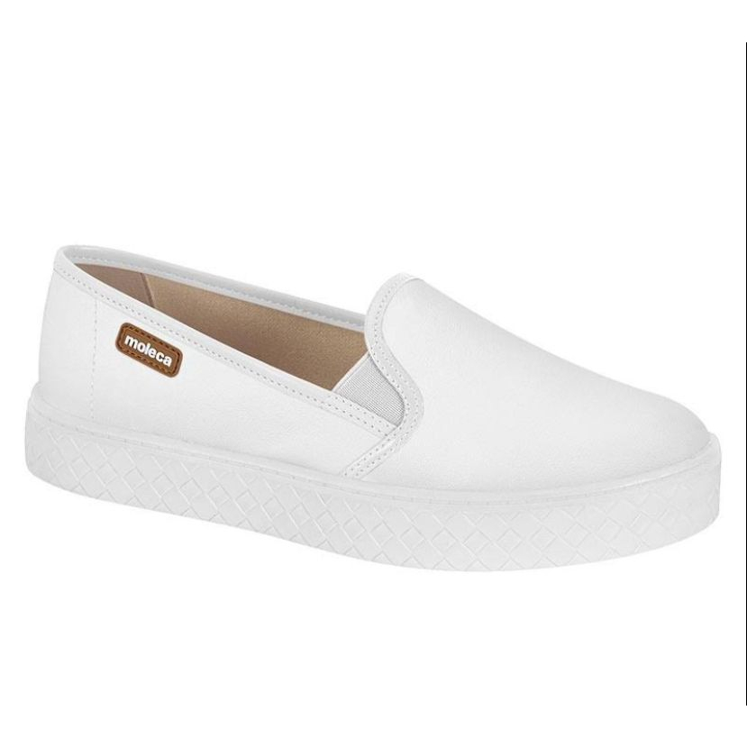Tênis Moleca Slip On Sem Cadarço Plataforma Flatform Branco 5712.304