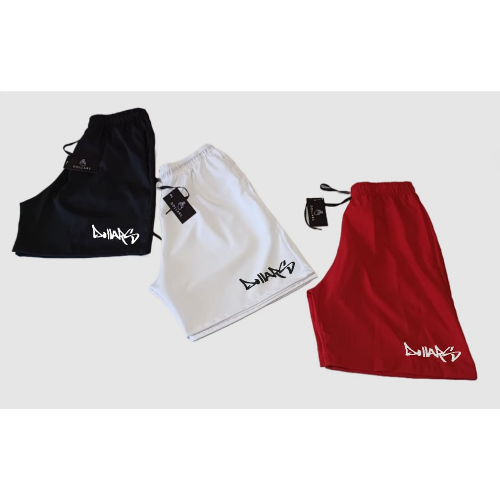 Kit 3 Bermuda shorts Tactel Elastano Confortável skate praia verão street  Combo oferta em Oferta na Shopee