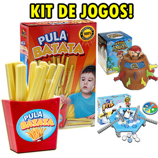 Kit 2 Jogos Pula Batata Pula Pirata Brinquedo Infantil Tabuleiro Educativo Família Puxa Batatinha
