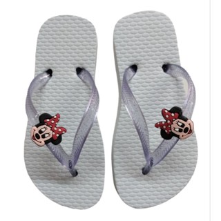 Chinelo Infantil Menina Branco Minnie Estilo Havaianas