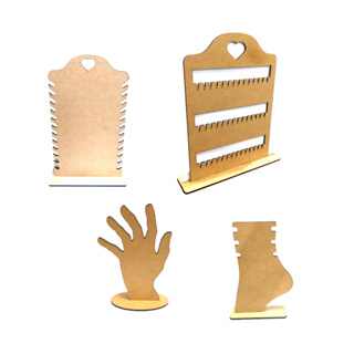 Kit expositores joias 4 peças mdf cru em Oferta na Shopee
