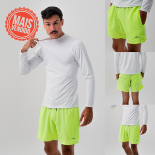 Bermuda Shorts Elastano Verde Neon Modelo Premium Mauricinho Treino Academia Tecido Levinho em Oferta na Shopee