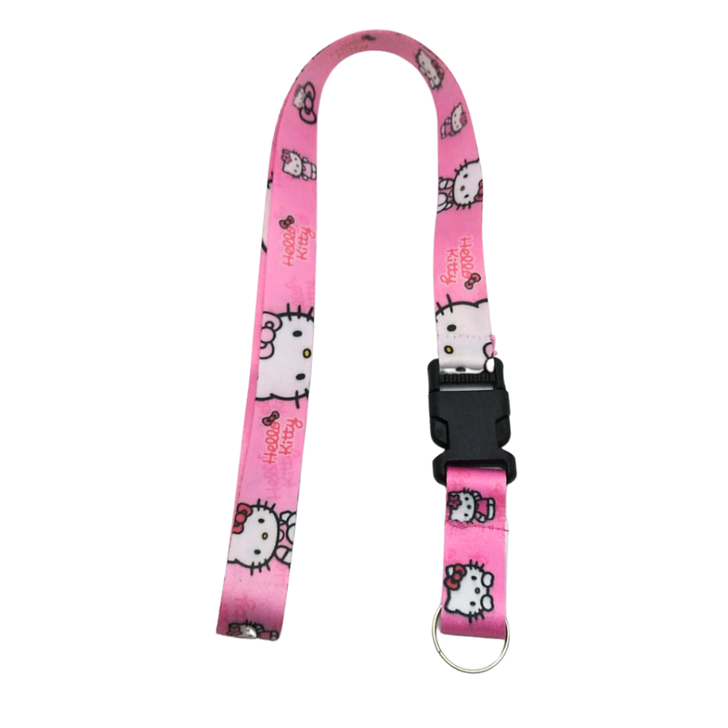 Cordão Moto Pescoço Fecho Engate Rápido Hello Kitty ou Kuromi