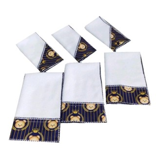 Kit 3 Fraldinhas De Boca + 3 Toalhinhas De Ombro Bebê 100% Algodão em Oferta na Shopee