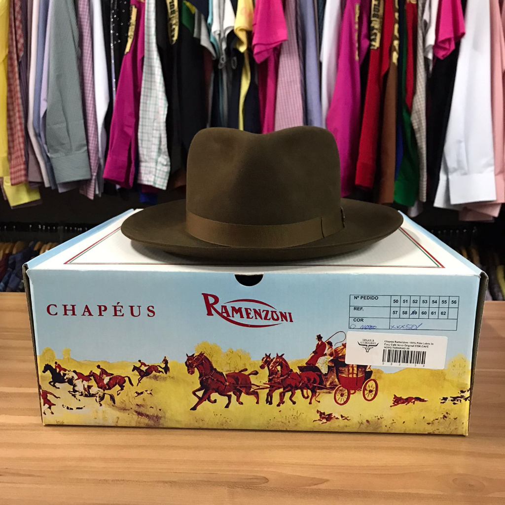 Chapéu Ramenzoni 100% Pêlo Lebre 3x Cury Café Novo Original