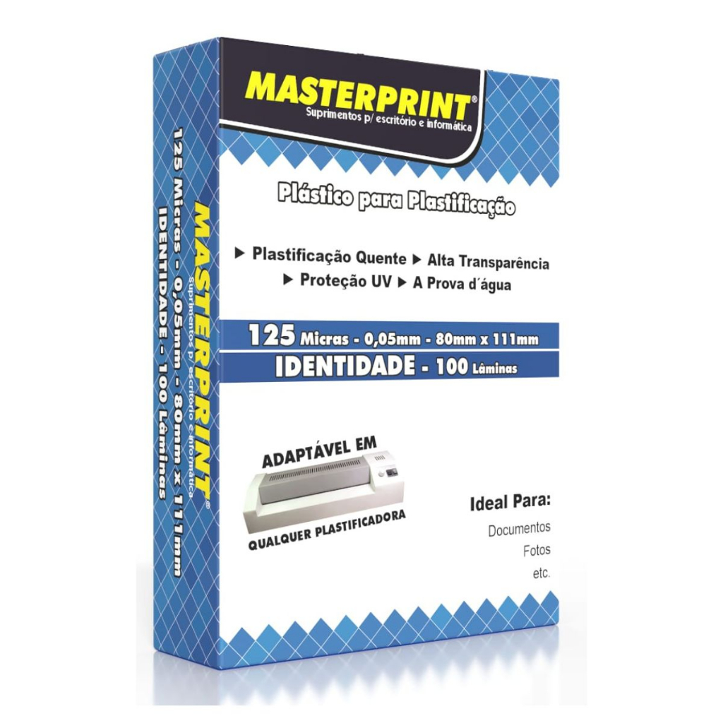 Plástico para Plastificação Cpf/Título 66x99x0,05mm 100 Folhas 125 micras em Oferta na Shopee