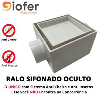 Ralo Oculto Sifonado 10x10 Saída Lateral de 50 em Oferta na Shopee