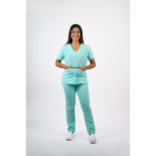 Conjunto Scrub Pijama Hospitalar Feminino Calça e Blusa em oxford