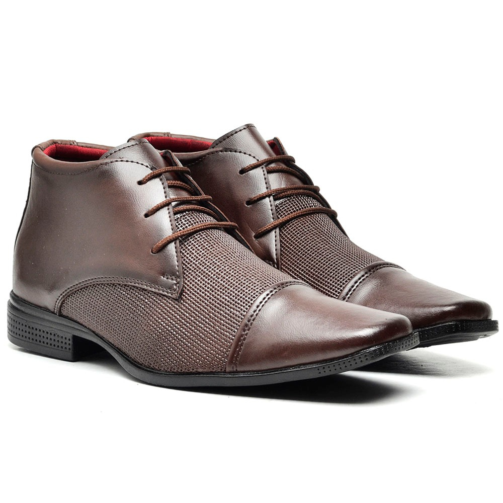 Bota Masculino Social Marrom Cano Curto