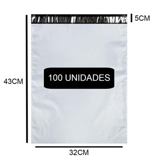 Kit de Envelope de Segurança 32X43 Branco Reforçado 100UN Auto Colante