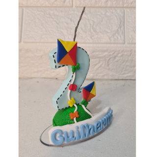 Vela Em Biscuit Pipa Com Nome em Oferta na Shopee