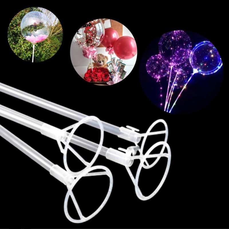 Kit Pega Balão Vareta Suporte Grande Bubble Transparente 70 Cm OFF em Oferta na Shopee