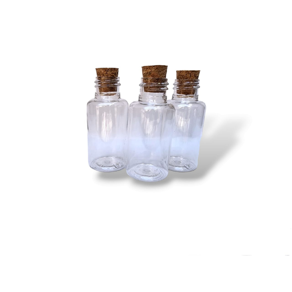 Garrafinha Plástica 30 ML Reforçada Tampa Rolha Para Lembrancinhas Brindes e Festas (10/20/30/40/50)