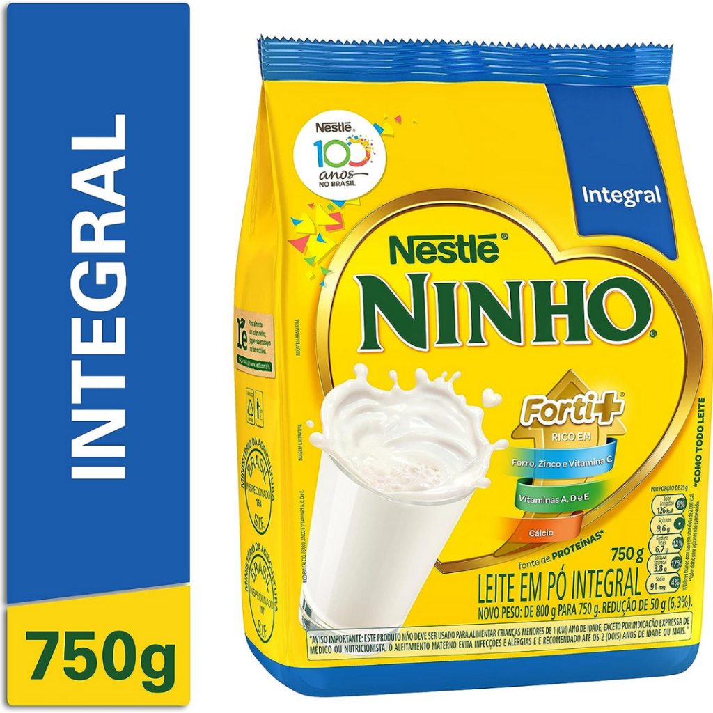 Leite em Pó Ninho Forti+ Integral Sachê 750g Nestlé