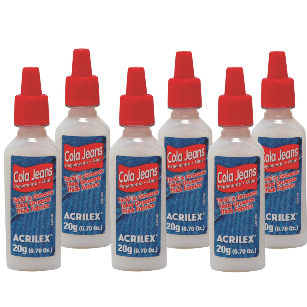 KIT 6 COLA JEANS 20G ACRILEX em Oferta na Shopee
