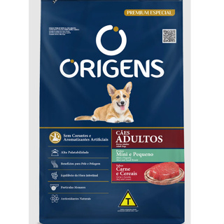 Ração Origens Cães Porte Mini e Pequeno Sabor Carne e Cereais 10,1kg Adimax em Oferta na Shopee