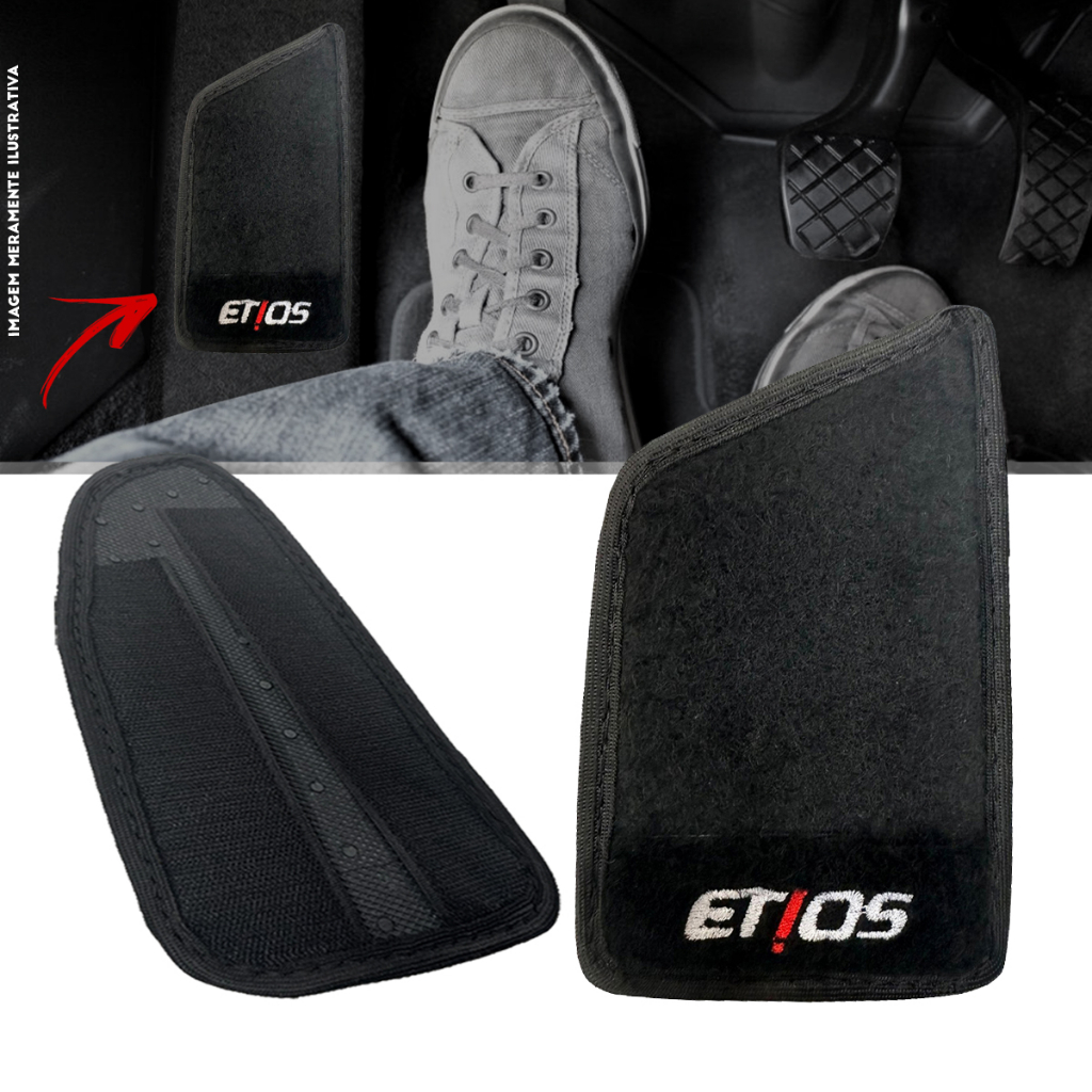 Descanso De Pé Etios 2013 2014 2015 2016 Á 2020 2021 - CARPETE OU BORRACHA em Oferta na Shopee