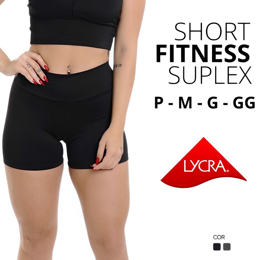 Short Legging Cintura Alta Feminino Bermuda Suplex Meia Coxa Fitness