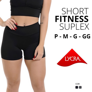 Short Legging Cintura Alta Feminino Bermuda Suplex Meia Coxa Fitness em Oferta na Shopee
