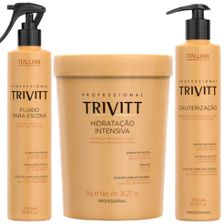 Kit Cauterização Trivitt Máscara De Hidratação Fluido De Escova